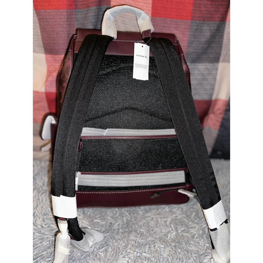 Coach Signature Leather Backpack in Red - Picture 6 of 8